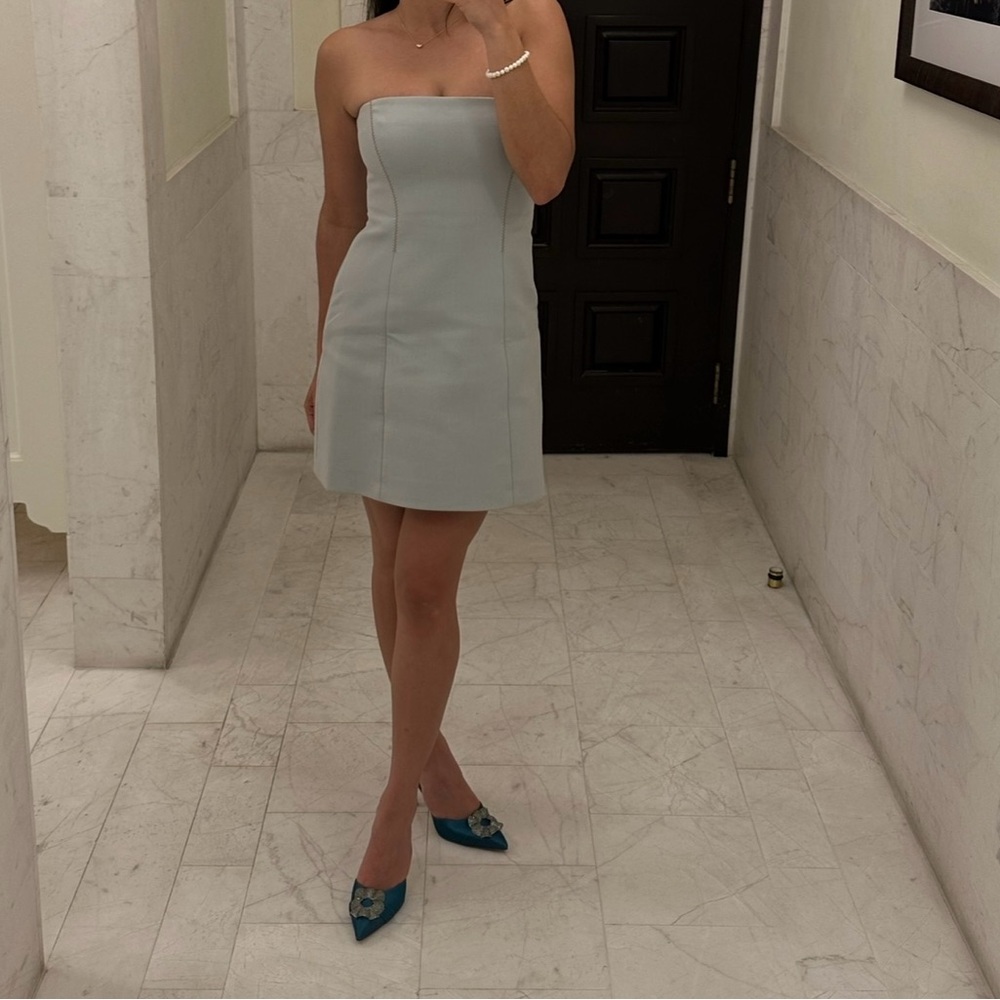 SIR the label Strapless Light Blue Dress